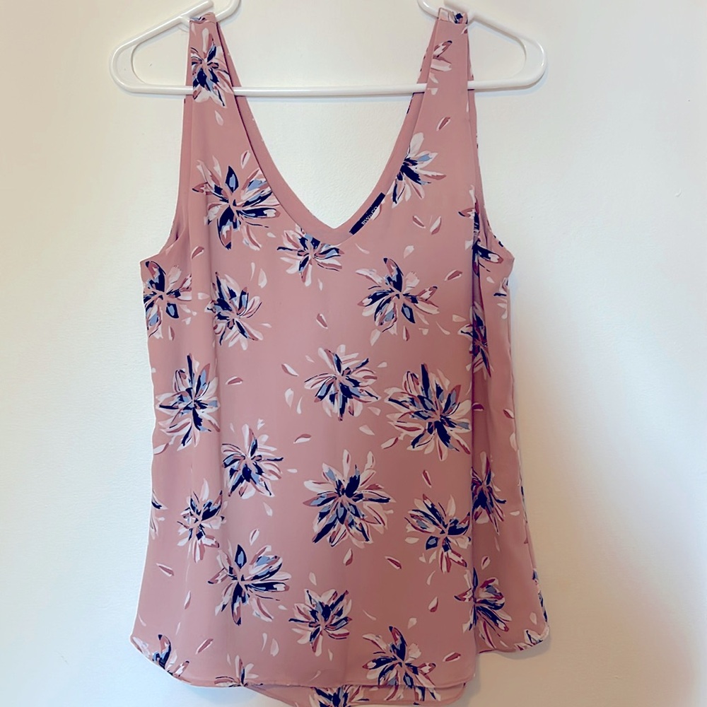RW&CO Stripped V-Neck Silky Crepe Cami